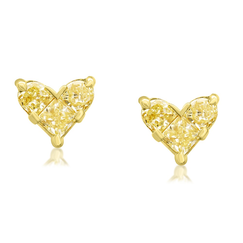 Fire Light Lab Grown Diamond 4cttw Heart Earrings, 14K Gold - QVC.com